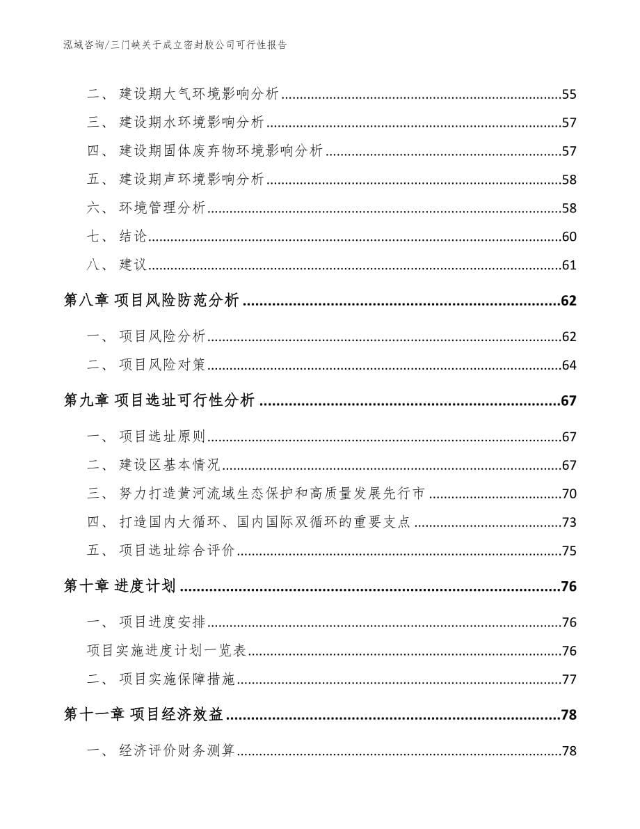 三门峡关于成立密封胶公司可行性报告（参考范文）_第5页