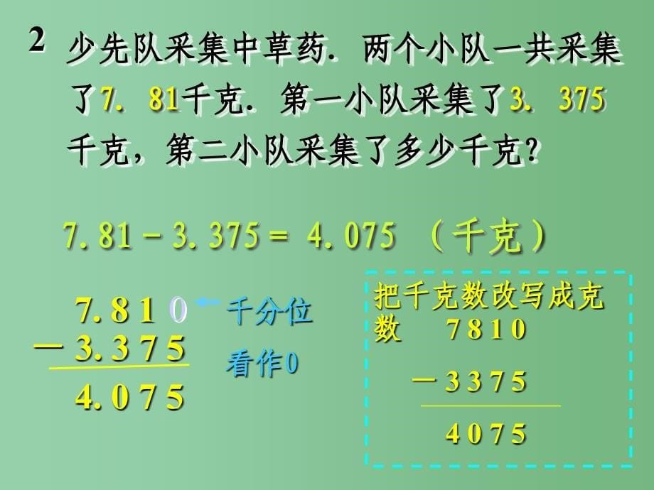 四年级数学下册 6.小数的加法和减法（第1课时）小数加减混合运算课件 新人教版_第5页