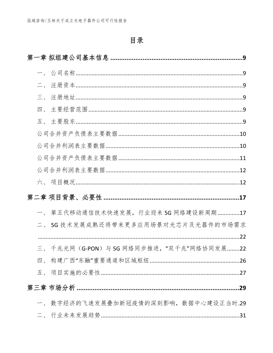 玉林关于成立光电子器件公司可行性报告（范文参考）_第2页