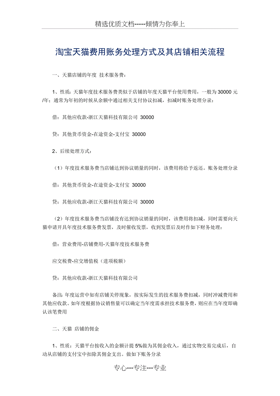 淘宝天猫费用账务处理方式(共6页)_第1页