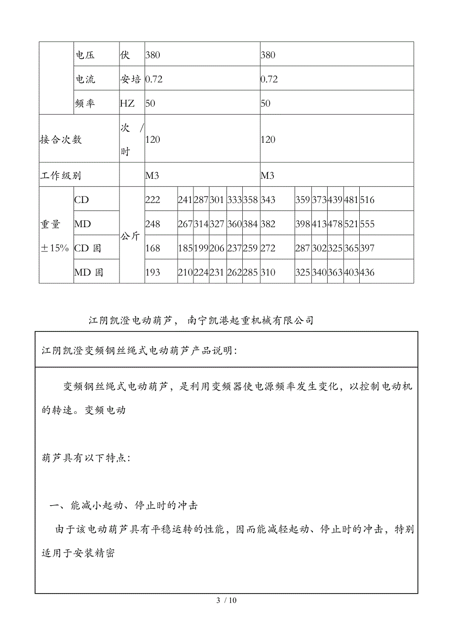 江阴凯澄电动葫芦南宁凯港产品技术介绍资料_第3页