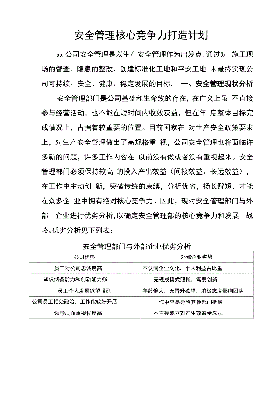 安全管理核心竞争力打造计划_第1页