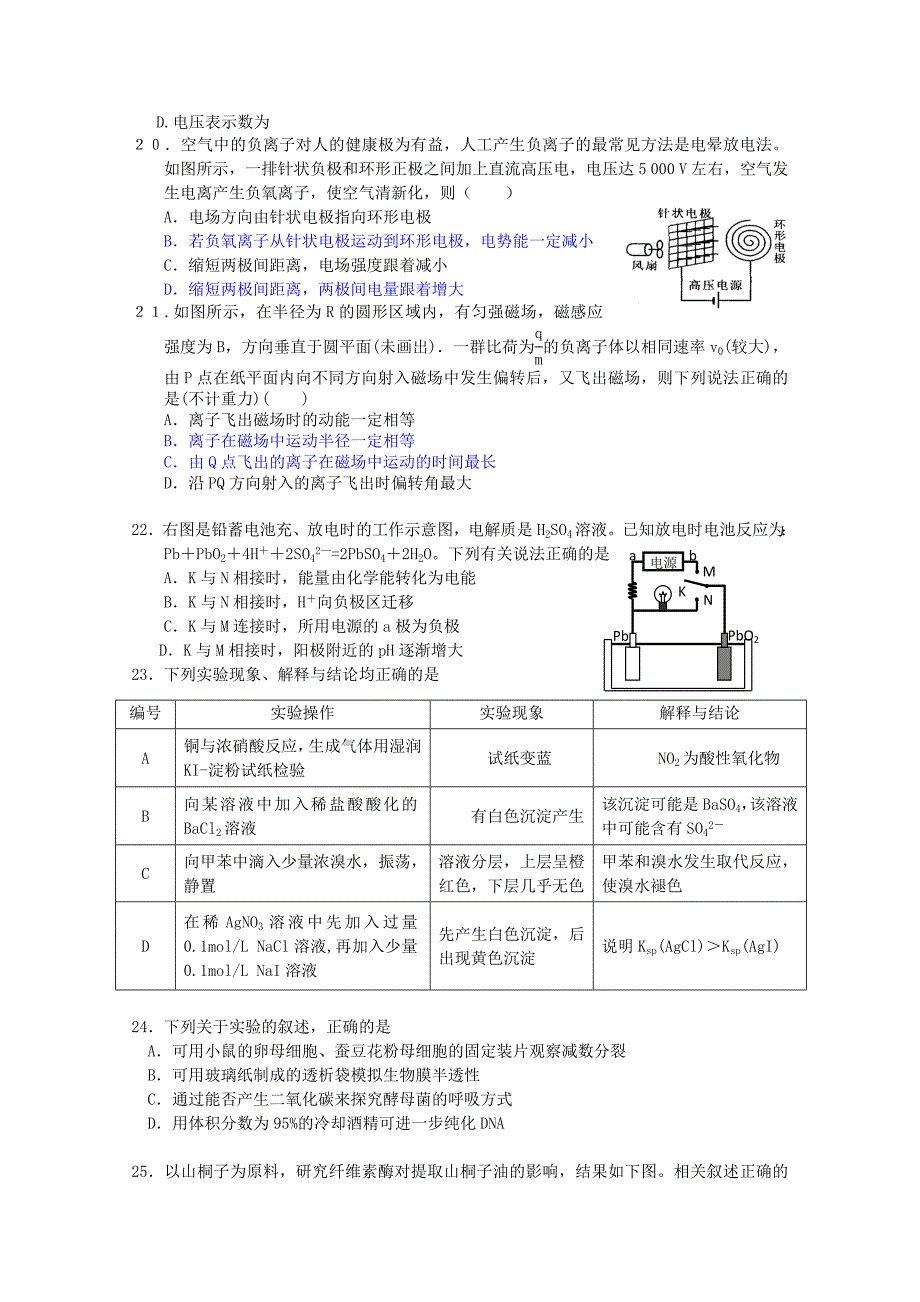 2022年高三“临门一脚”理科综合试题 含答案_第4页