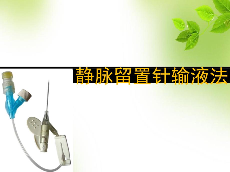 静脉留置针输液法ppt课件_第1页