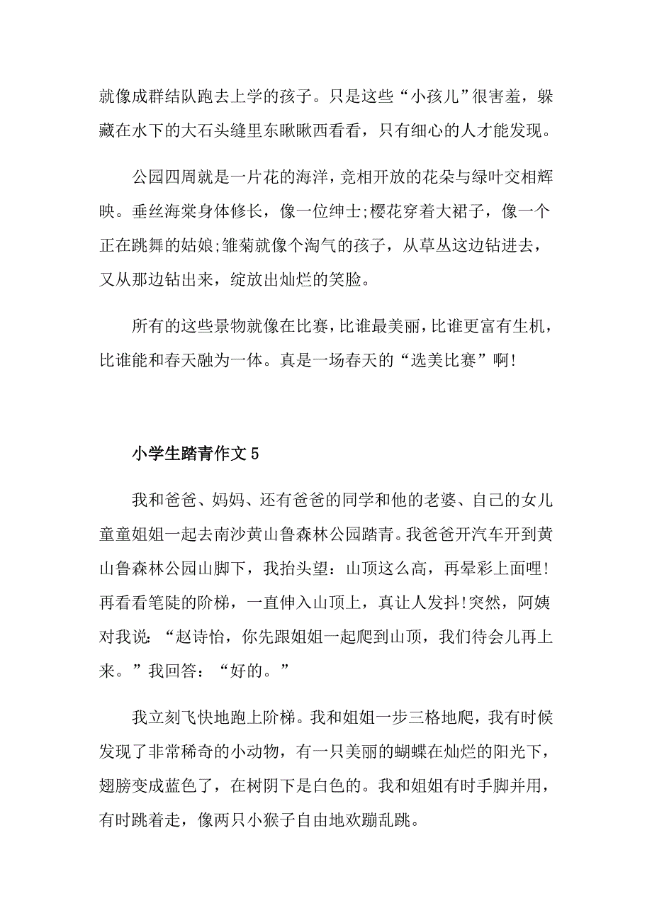 踏青作文小学生300字8篇_第4页