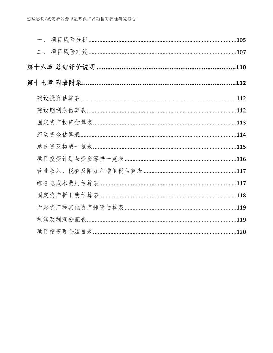 威海新能源节能环保产品项目可行性研究报告_第5页