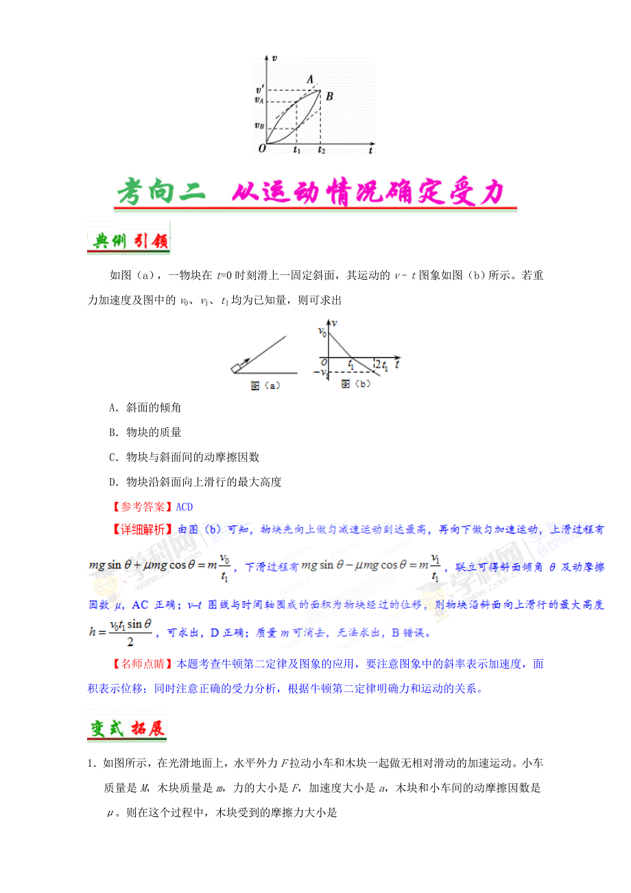 全国通用高考物理考点一遍过专题14用牛顿第二定律解决两类问题含解析_第4页