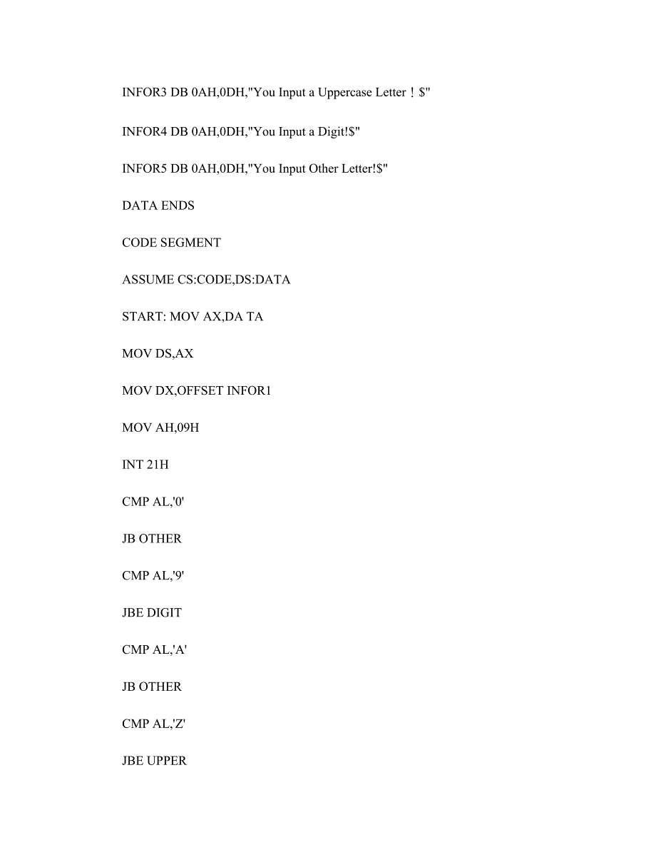 微机原理分支程序设计实验_第3页