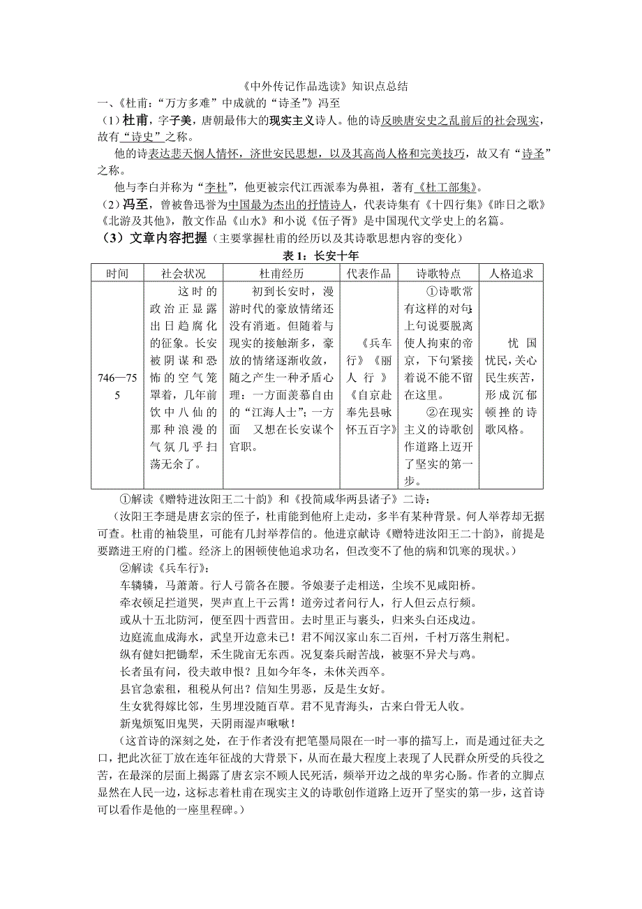 《中外传记作品选读》知识点总结_第1页