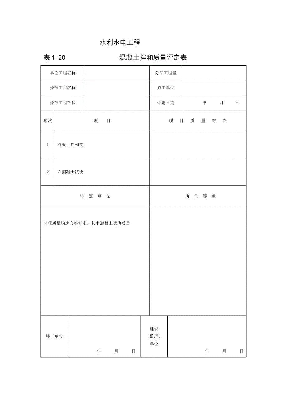 水利混凝土、砂浆试块评定表_第5页