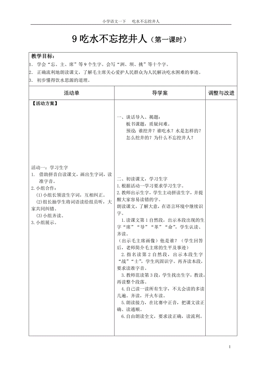 《吃水不忘挖井人》_第1页