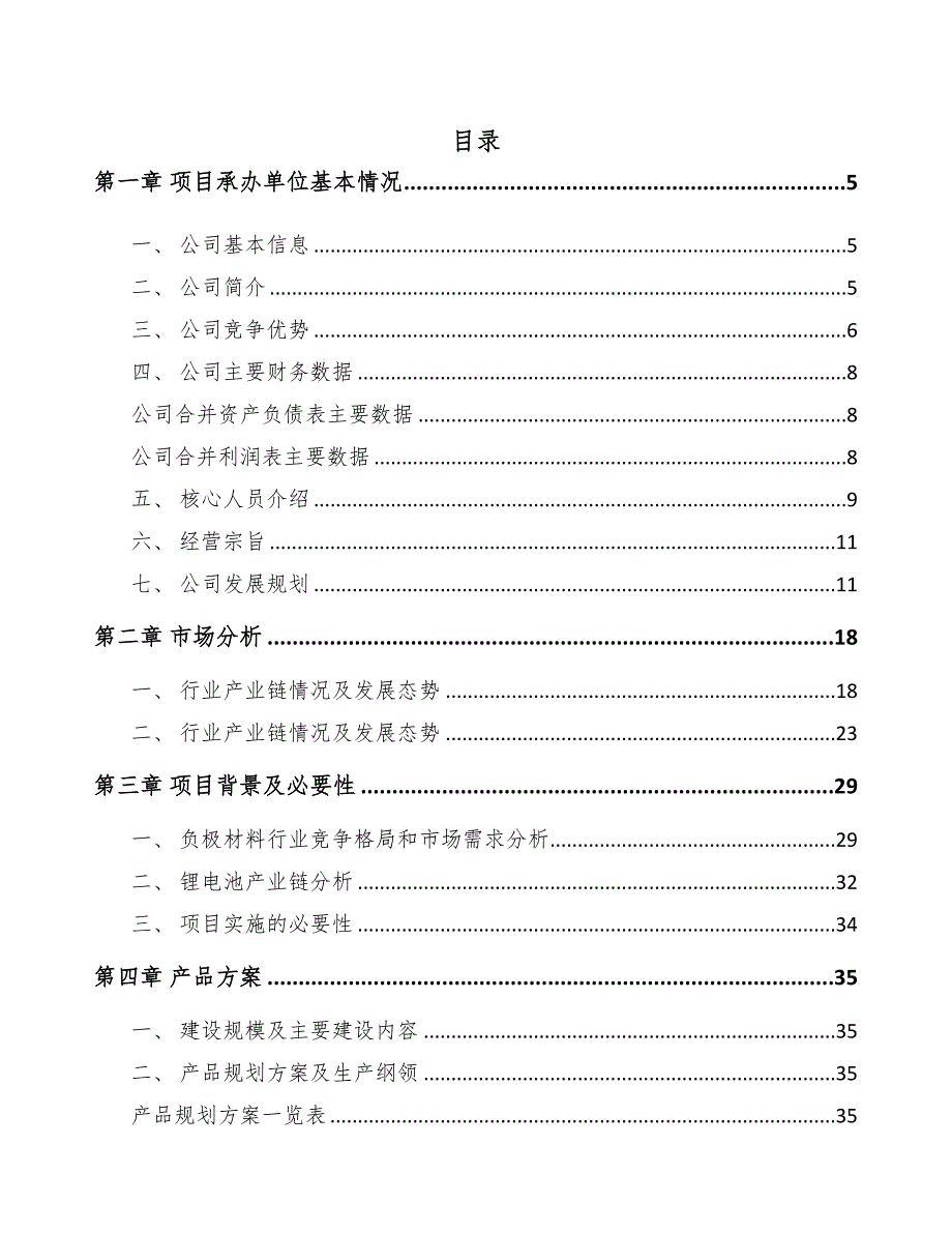 年产xxx吨负极材料项目投资分析报告(DOC 46页)_第1页