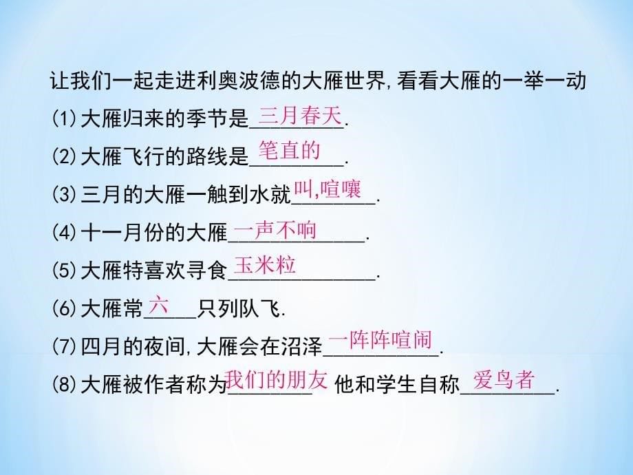 八年级语文下册《《大雁归来》课件人教新课标版_第5页