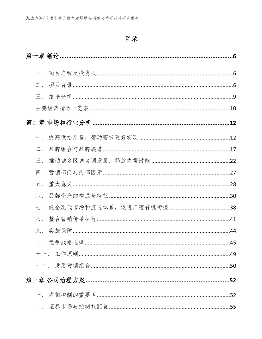 天水市关于成立发展服务消费公司可行性研究报告_模板范本_第2页