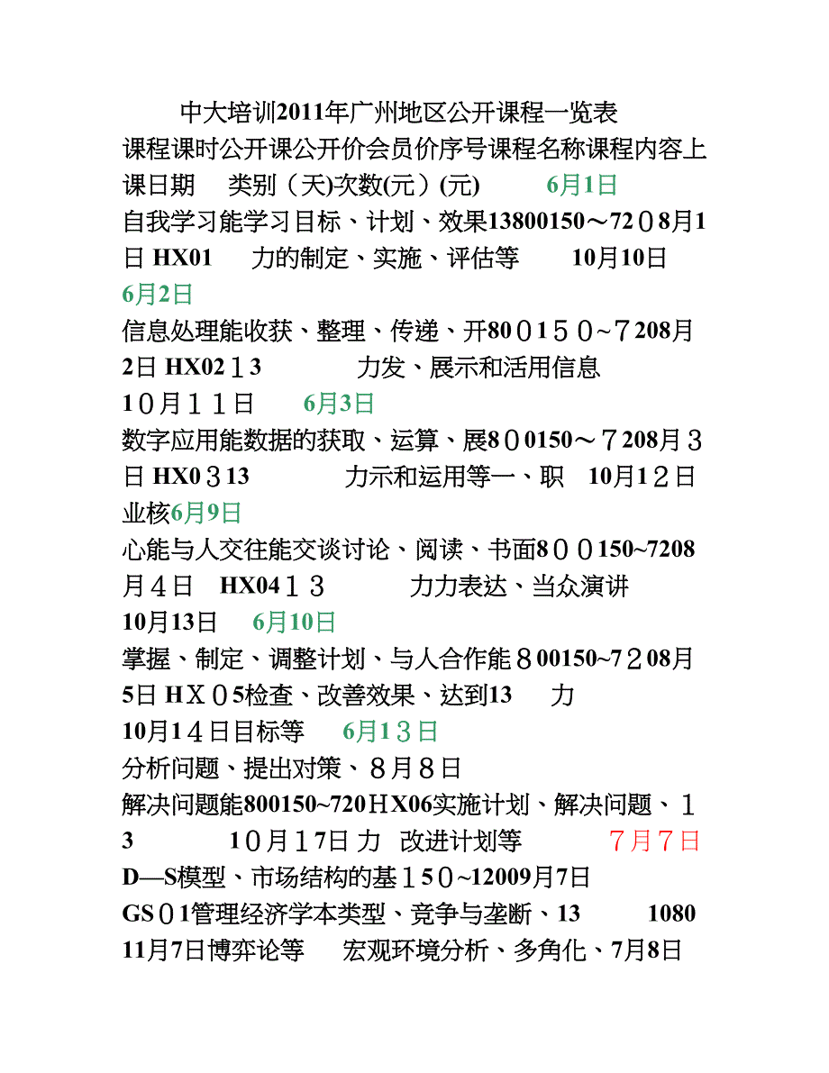 中大培训广州地区公开课程一览表【可编辑范本】.doc_第1页