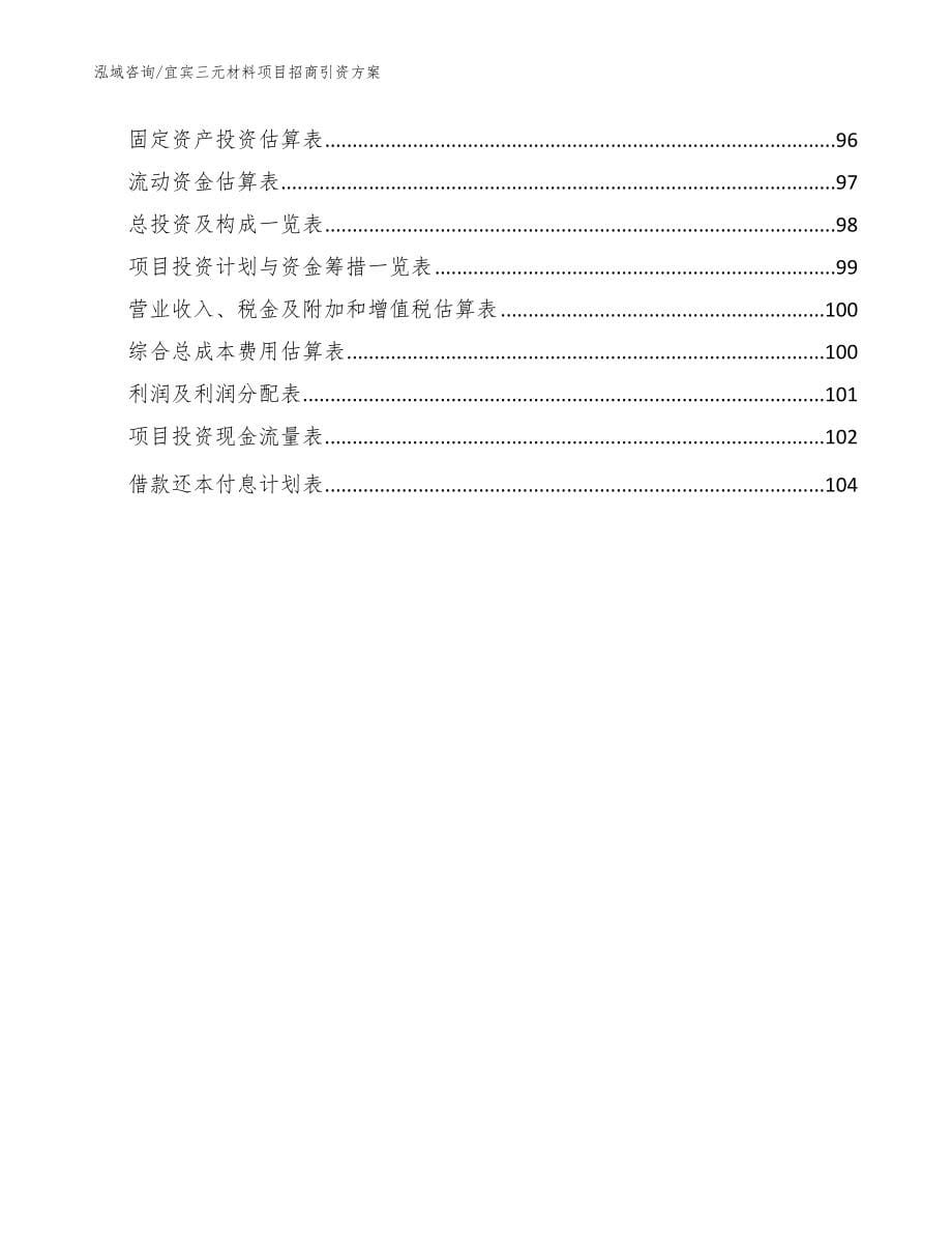 宜宾三元材料项目招商引资方案_范文模板_第5页