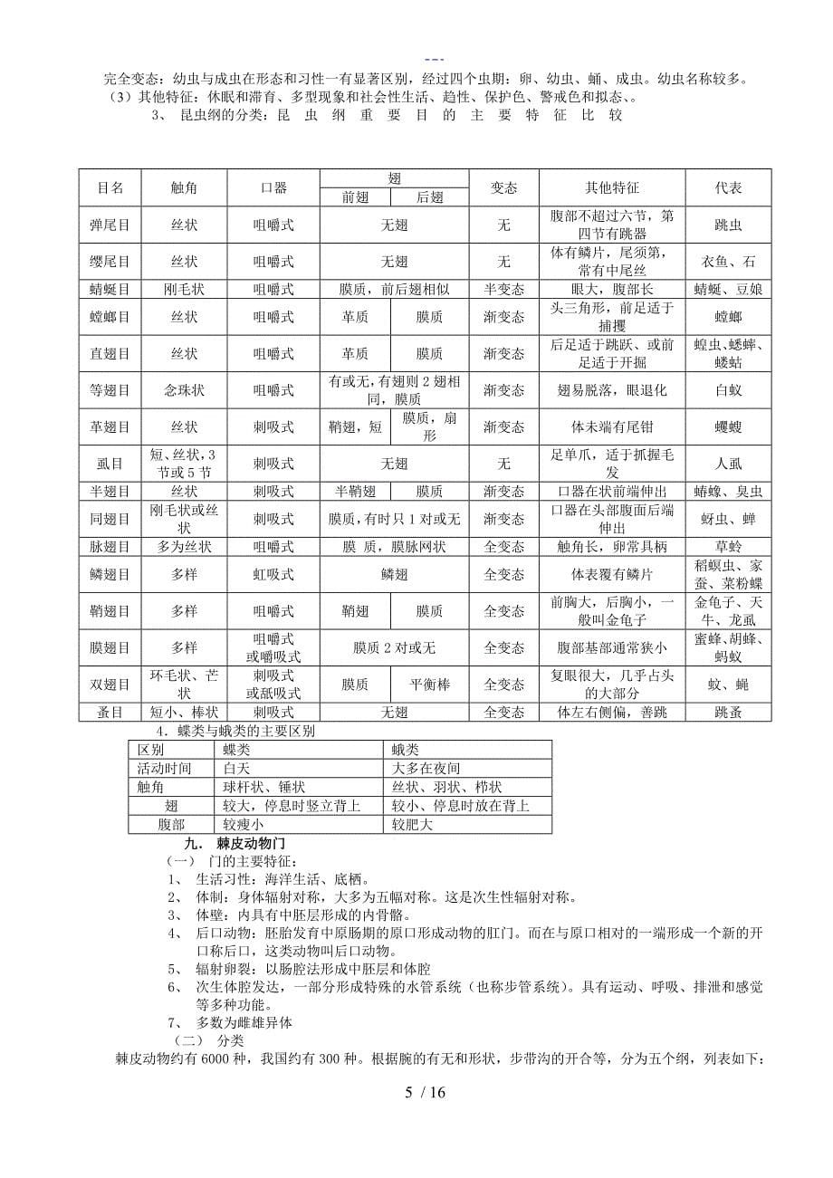 普通动物学复习指导_第5页