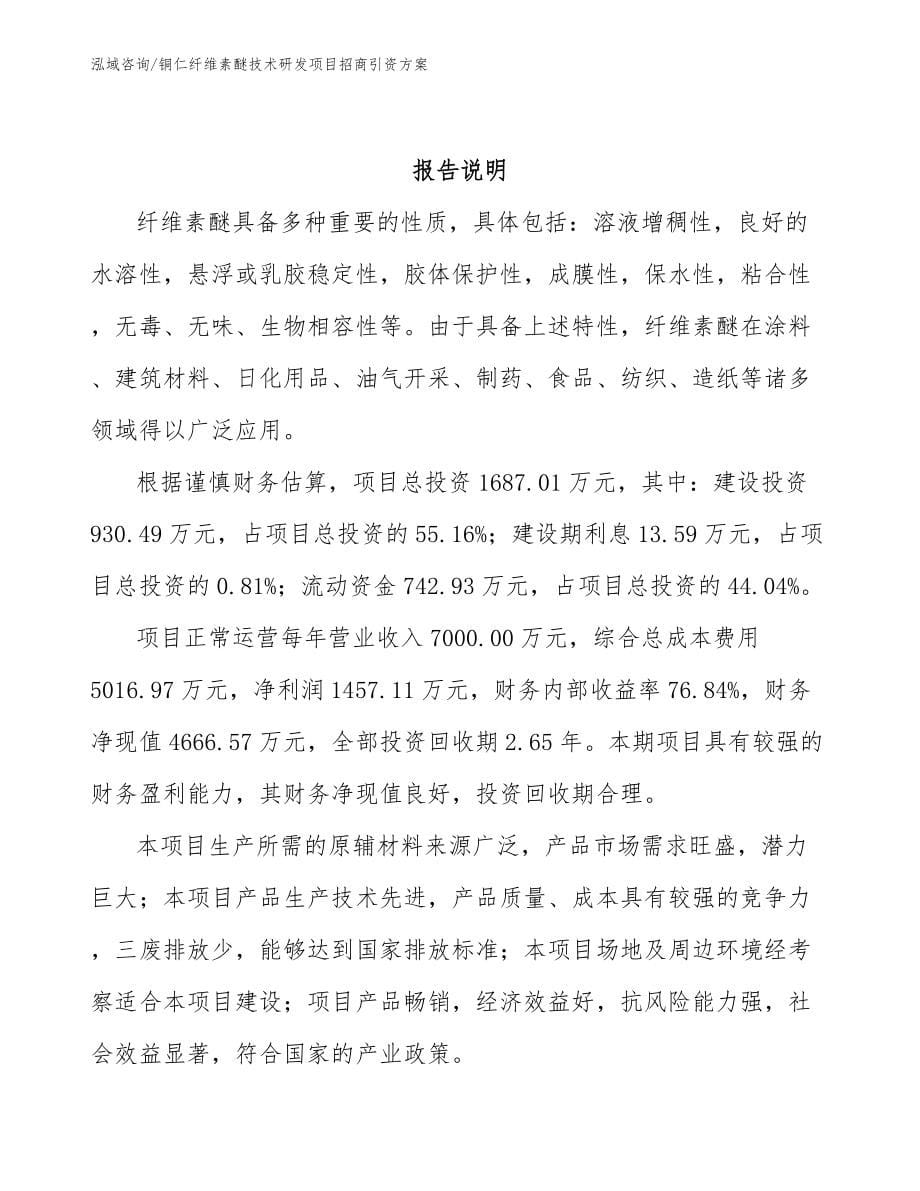 铜仁纤维素醚技术研发项目招商引资方案_第5页