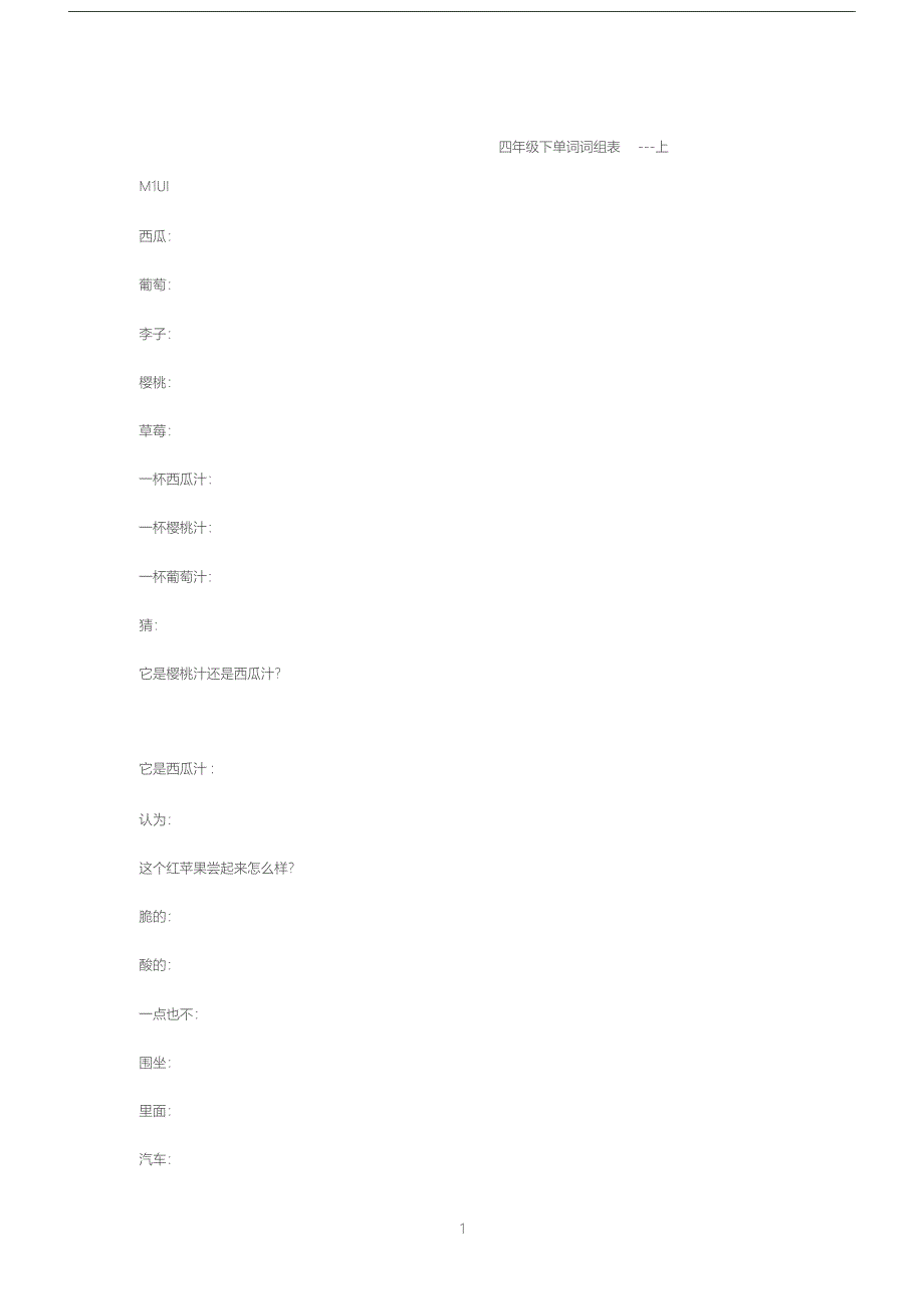 上海沪教版四年级下牛津英语单词词组默写-(2212)_第1页