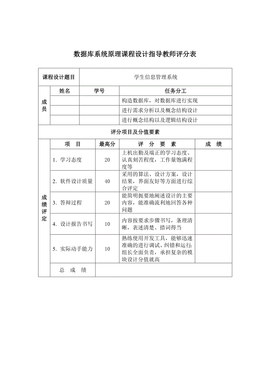 学生信息管理系统 数据库实习报告_第2页