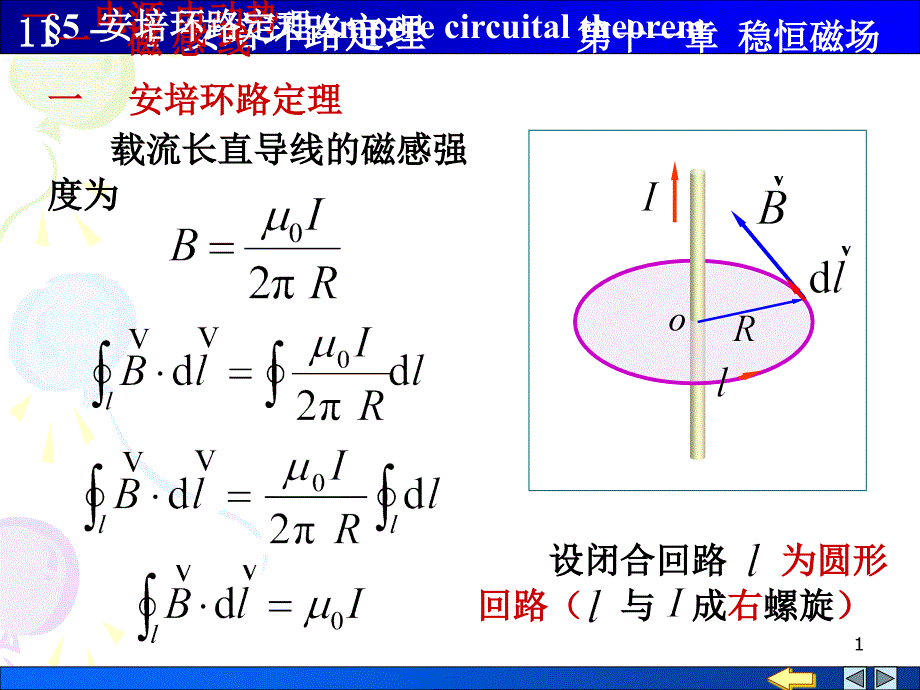 电磁学安培环路定理_第1页