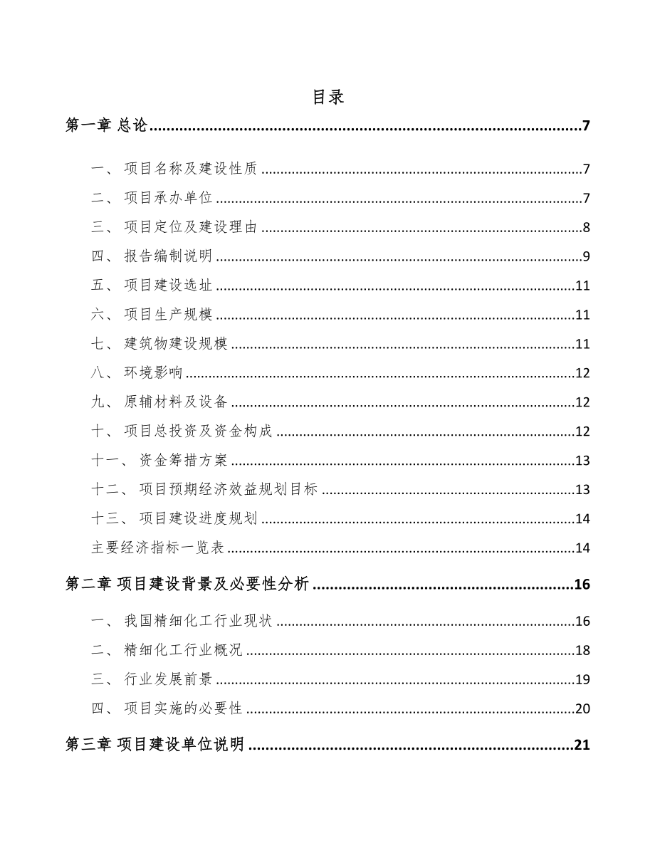 张掖精细化工中间体项目可行性研究报告(DOC 84页)_第1页