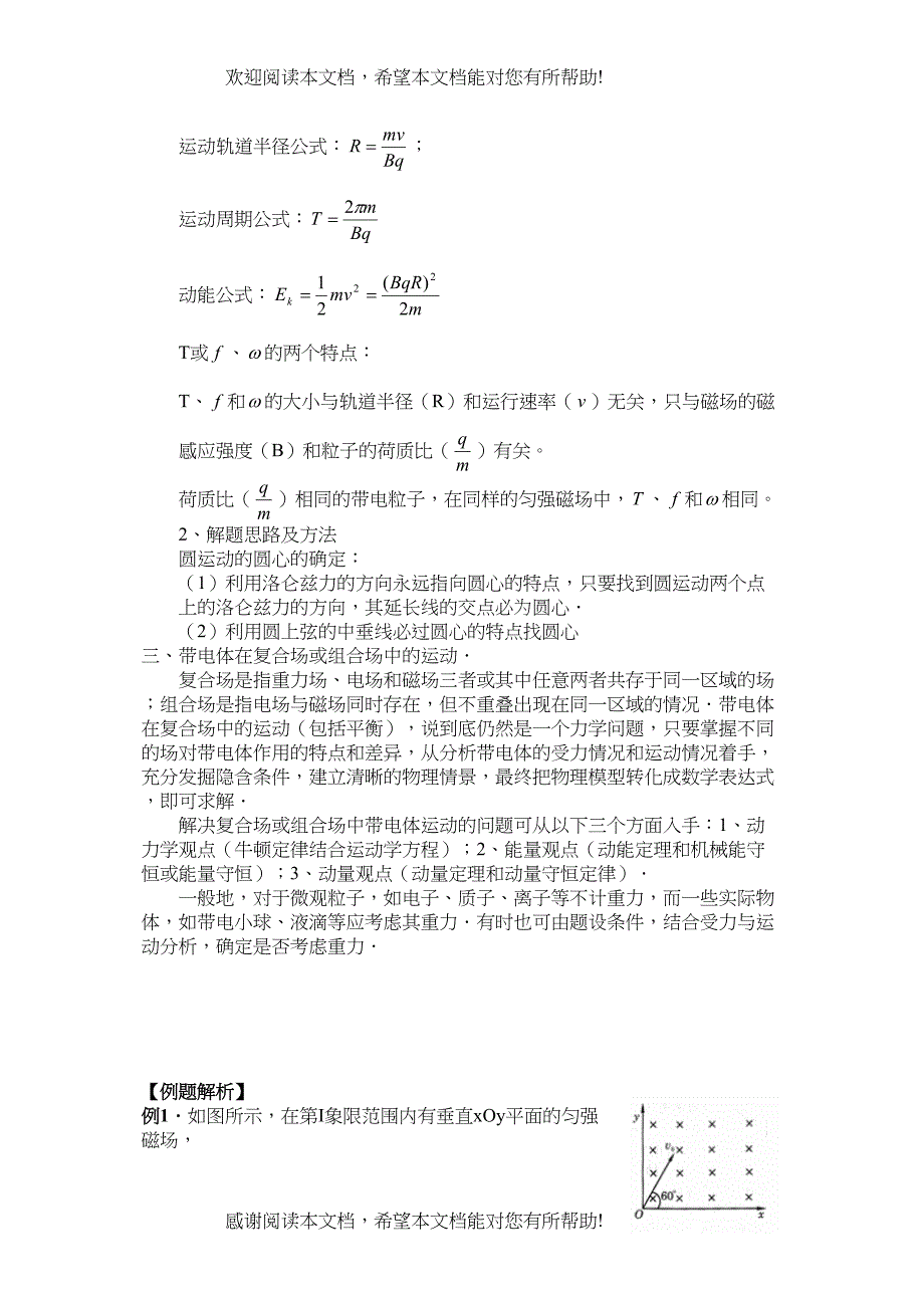 高考物理专题复习精品学案磁场带电粒子在复合场中的运动doc高中物理_第2页