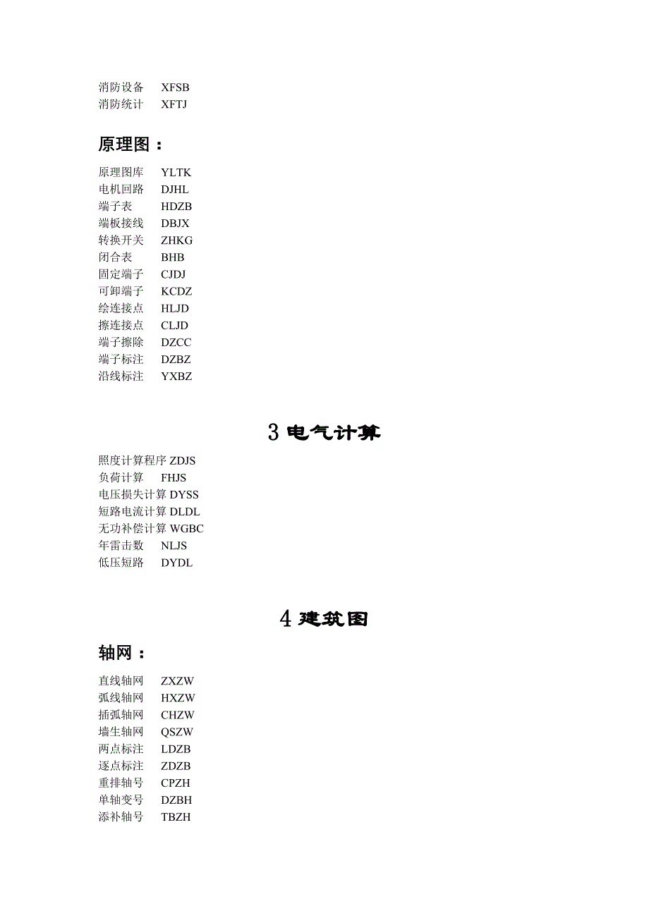 天正电气CAD快捷命令_第4页