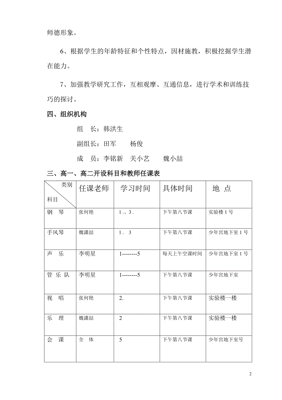 高一二年级音乐特长生训练工作计划.doc_第2页