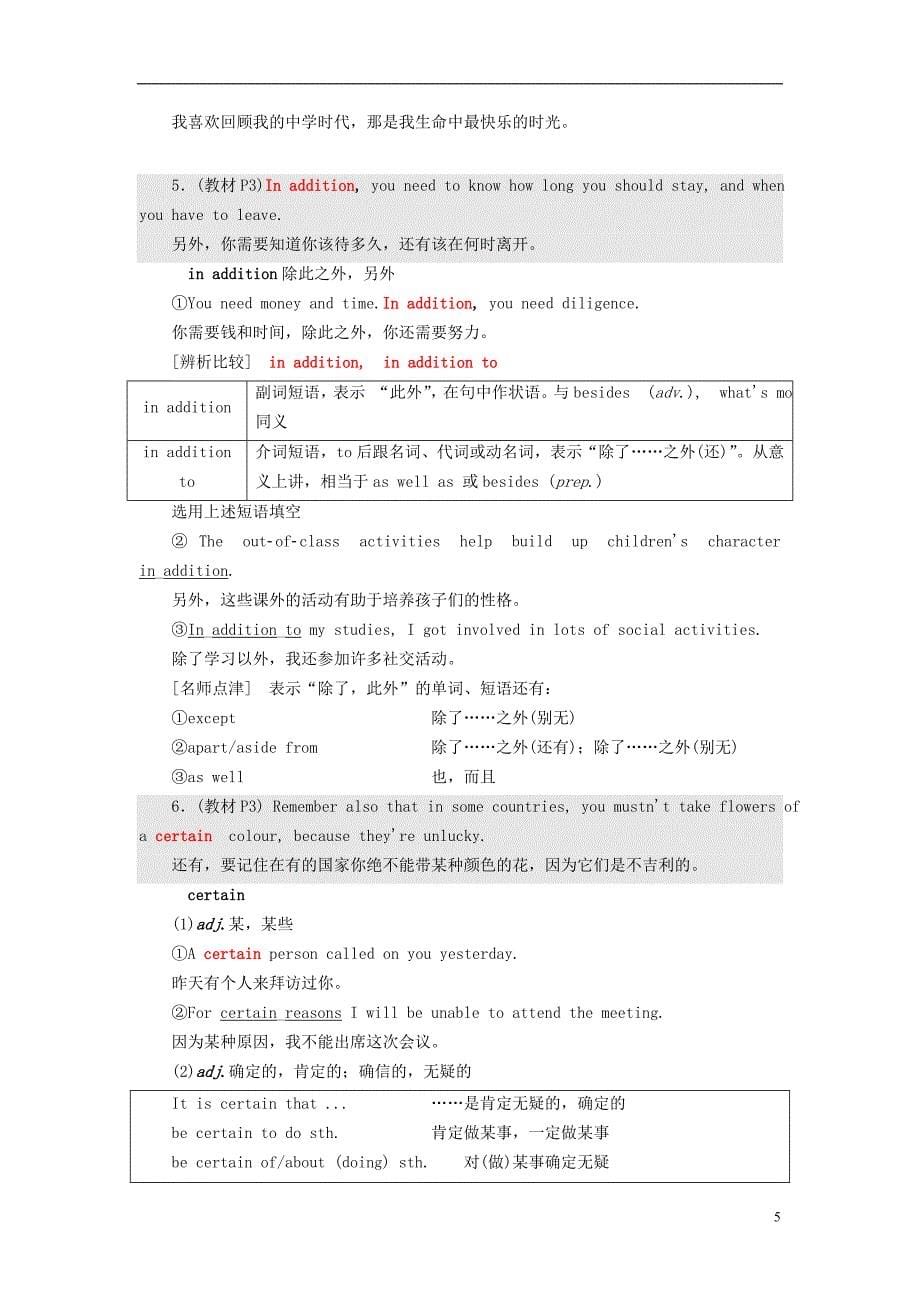 2017-2018学年高中英语 Module 1 Small Talk Section Ⅱ Introduction &amp;amp; Reading-Language Points教学案 外研版选修6_第5页