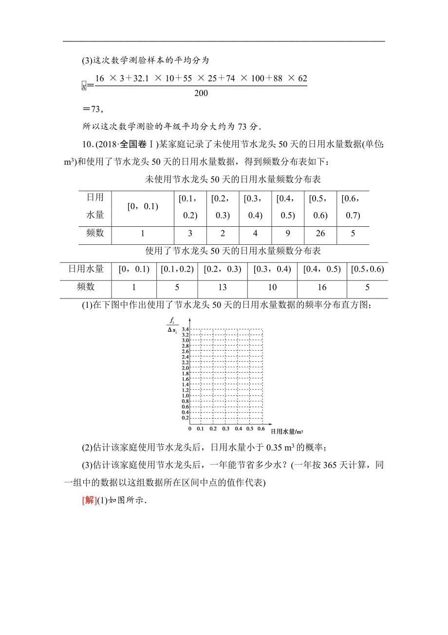 高三数学北师大版文一轮课后限时集训：60 统计图表、数据的数字特征、用样本估计总体 Word版含解析_第5页