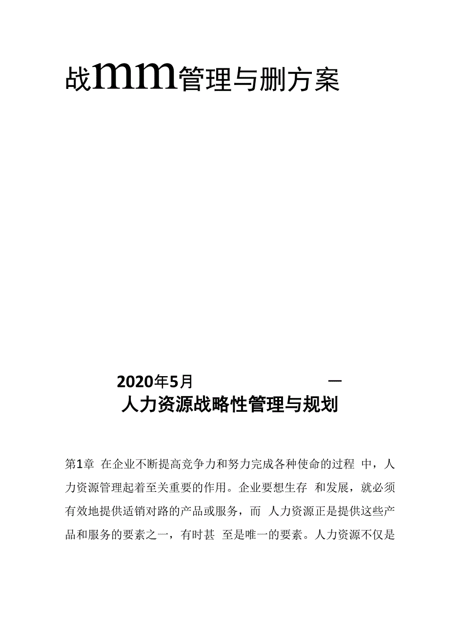 人力资源战略性管理与规划方案_第2页