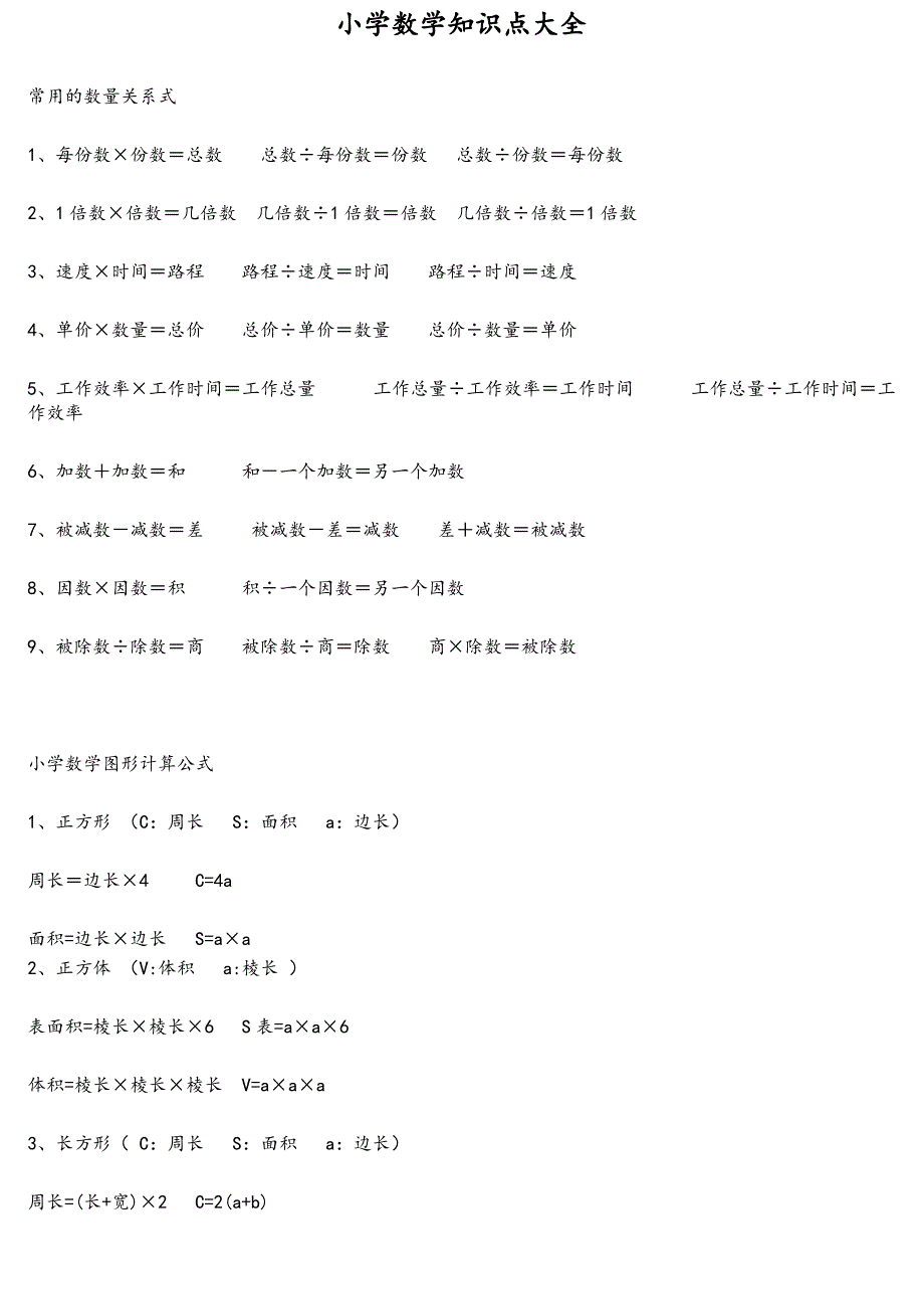 小学数学知识点大全-精选_第1页