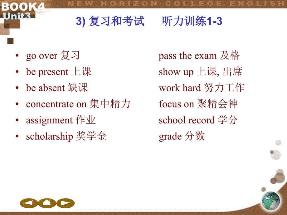 大学英语四级听力理解KeyWords听力训练18校园场景_第5页