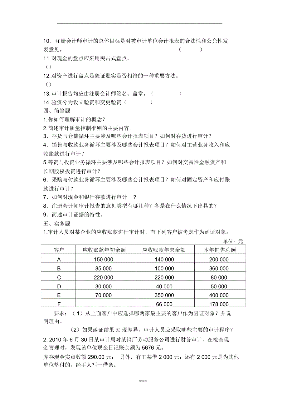 审计学试题及答案_第3页