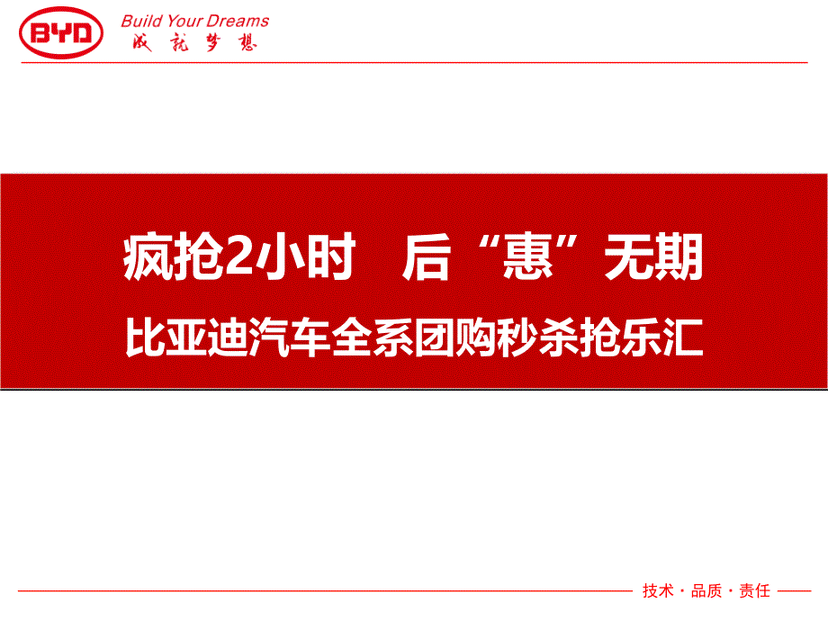 疯抢2小时 后“惠”无期——比亚迪汽车全系团购秒杀抢乐汇_第1页