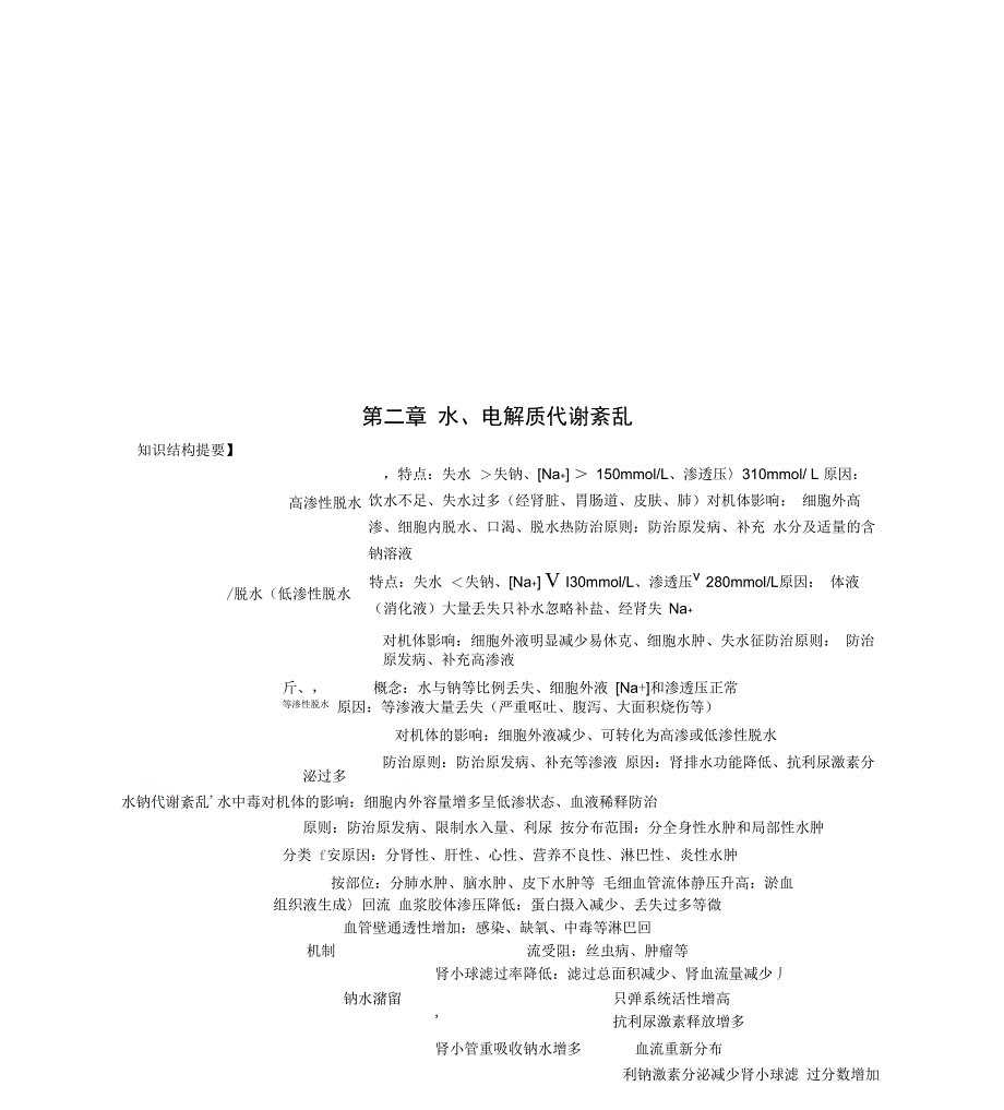 水、电解质代谢紊乱试题_第1页
