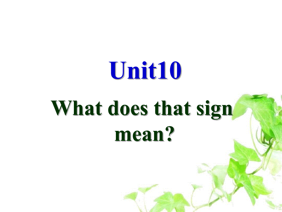 五年级英语上册Unit10Whatdoesthatsignmean课件1湘少版_第1页