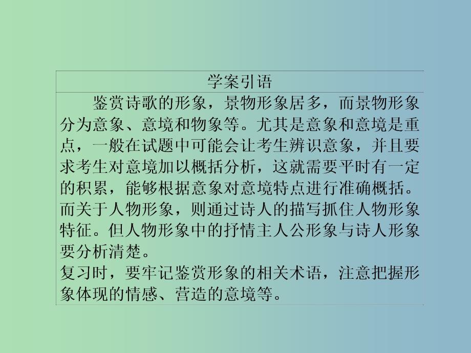 高三语文二轮复习第三部分古诗文阅读专题十古代诗歌阅读考点1鉴赏形象课件.ppt_第3页