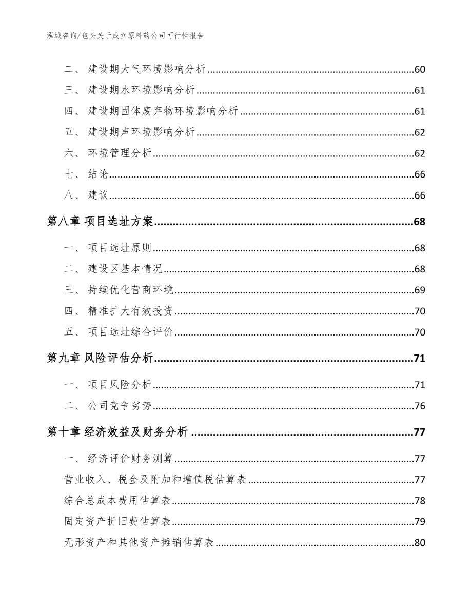 包头关于成立原料药公司可行性报告（模板参考）_第5页