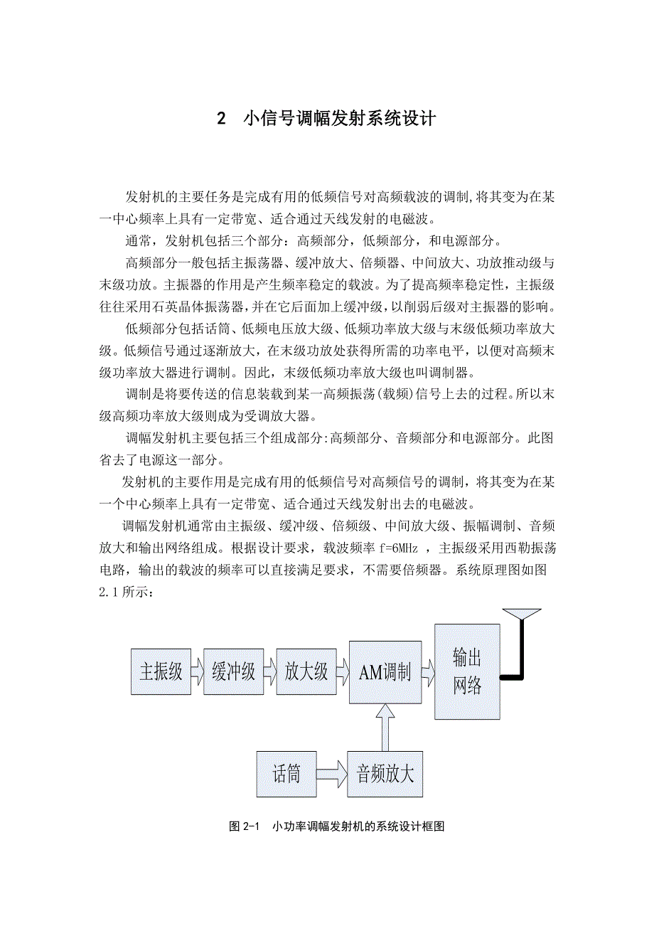 课程设计论文小功率调幅发射系统_第2页