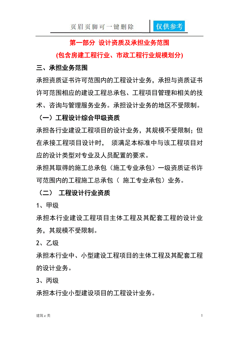 设计资质及承担业务范围运用参照_第1页