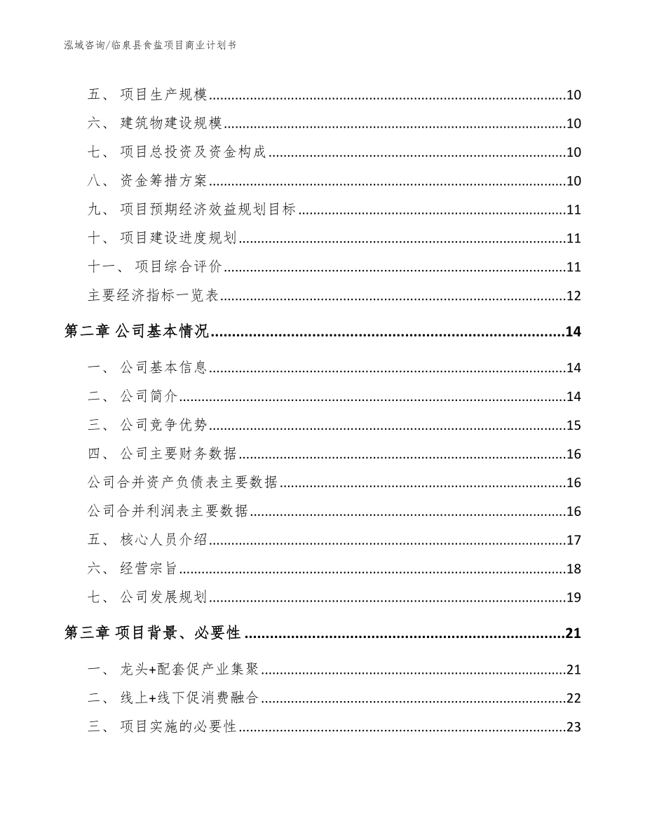 临泉县食盐项目商业计划书【模板范文】_第3页