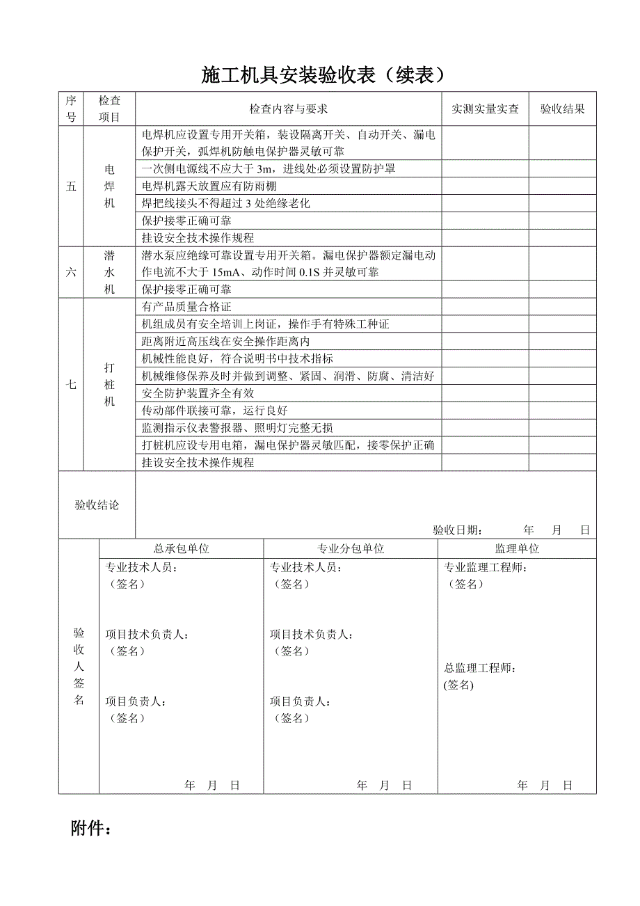 施工机具机械安装验收表（完整表格）范本_第2页