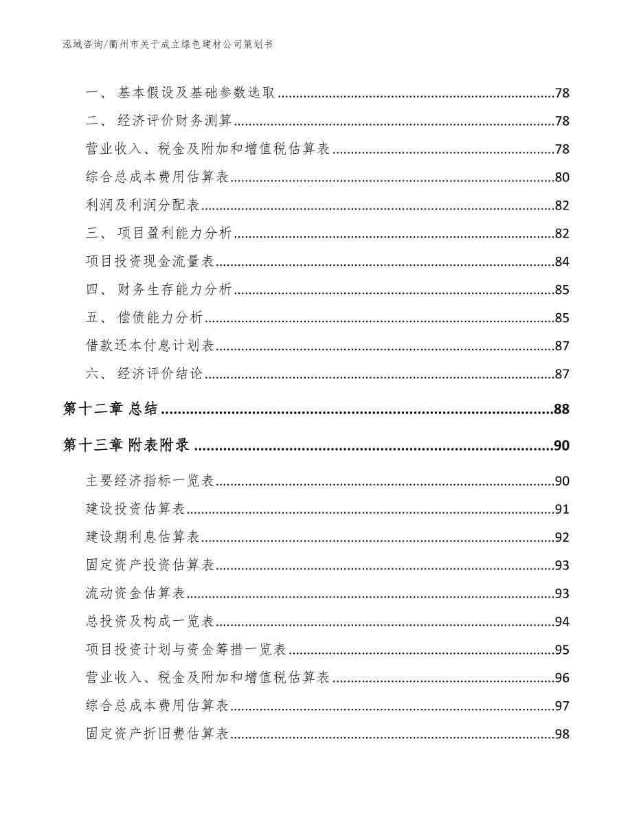 衢州市关于成立绿色建材公司策划书模板范文_第5页