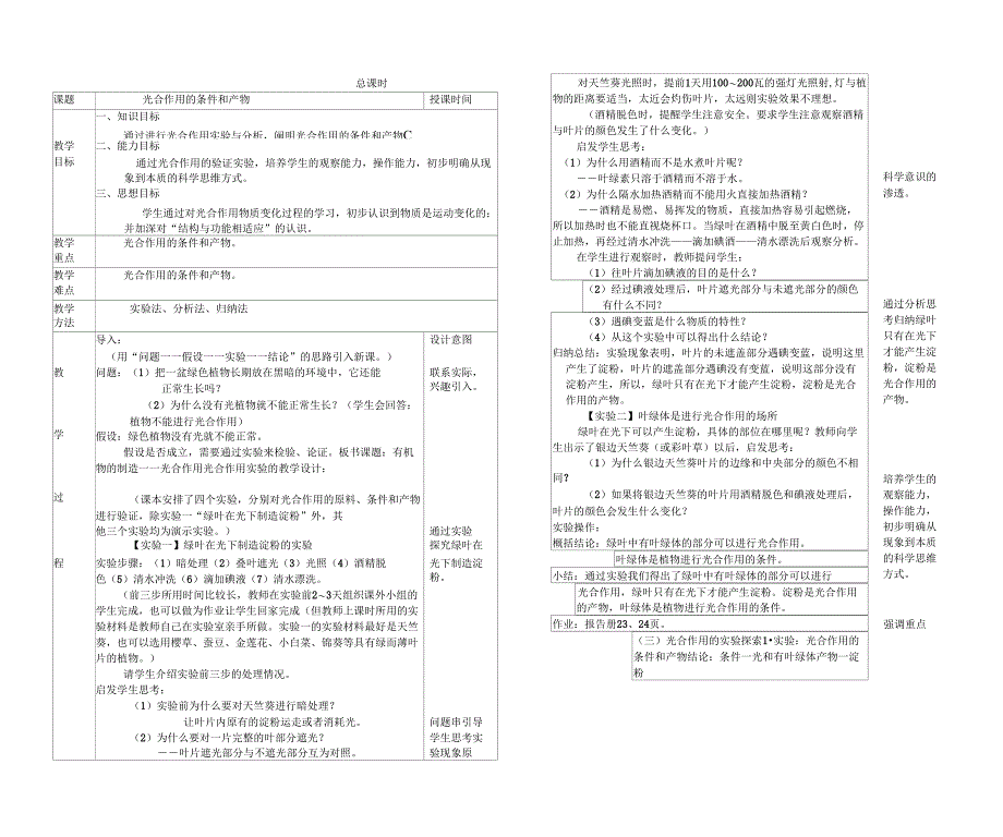 30光合作用的条件和产物_第1页
