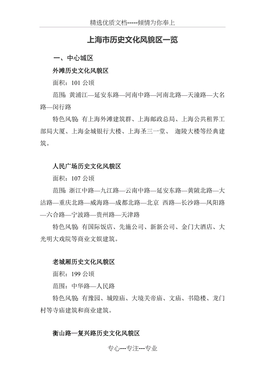 上海市历史文化风貌区一览_第1页