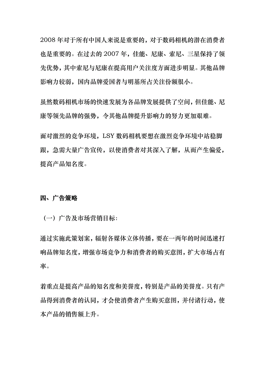 LSY数码相机广告策划书_第4页