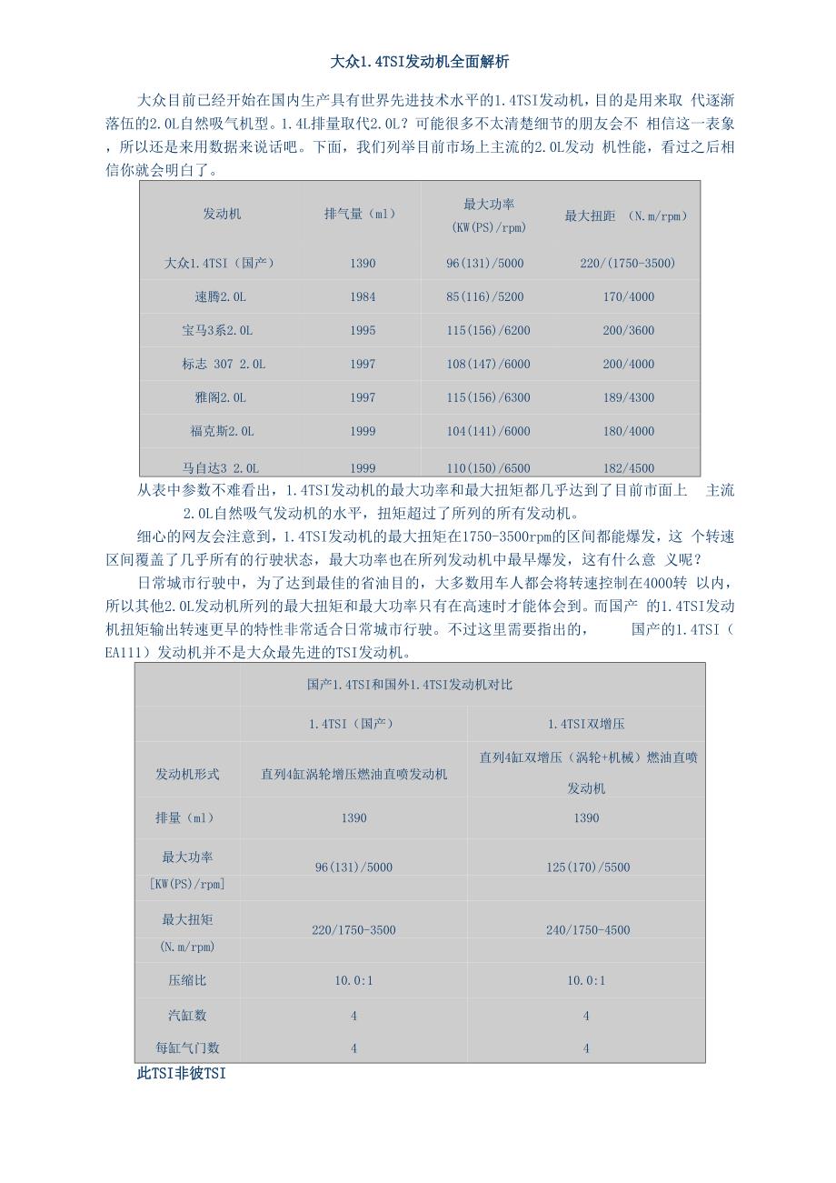 大众14TSI发动机全面解析_第1页