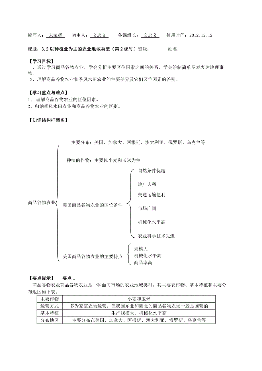 32以种植业为主的农业地域类型（第2课时）_第1页